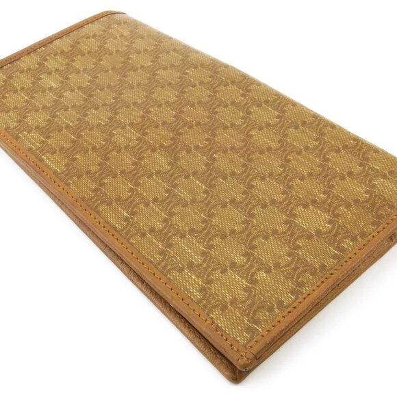 CELINE length wallet macadam beige PVC ?~ leather Authentic used - Picture 4 of 9